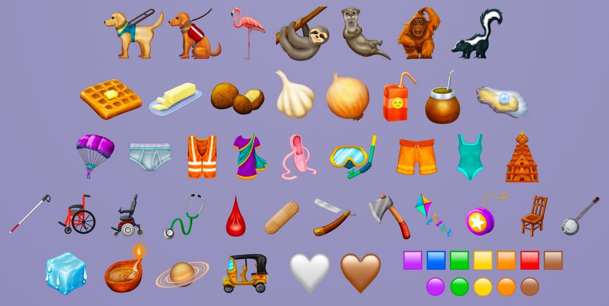 230 nouveaux Emoji pour 2019 (accessibilité, flamant rose, ail et cœur blanc)