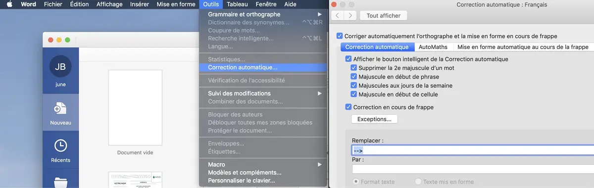 Astuce : désactiver la correction automatique dans Word sur macOS