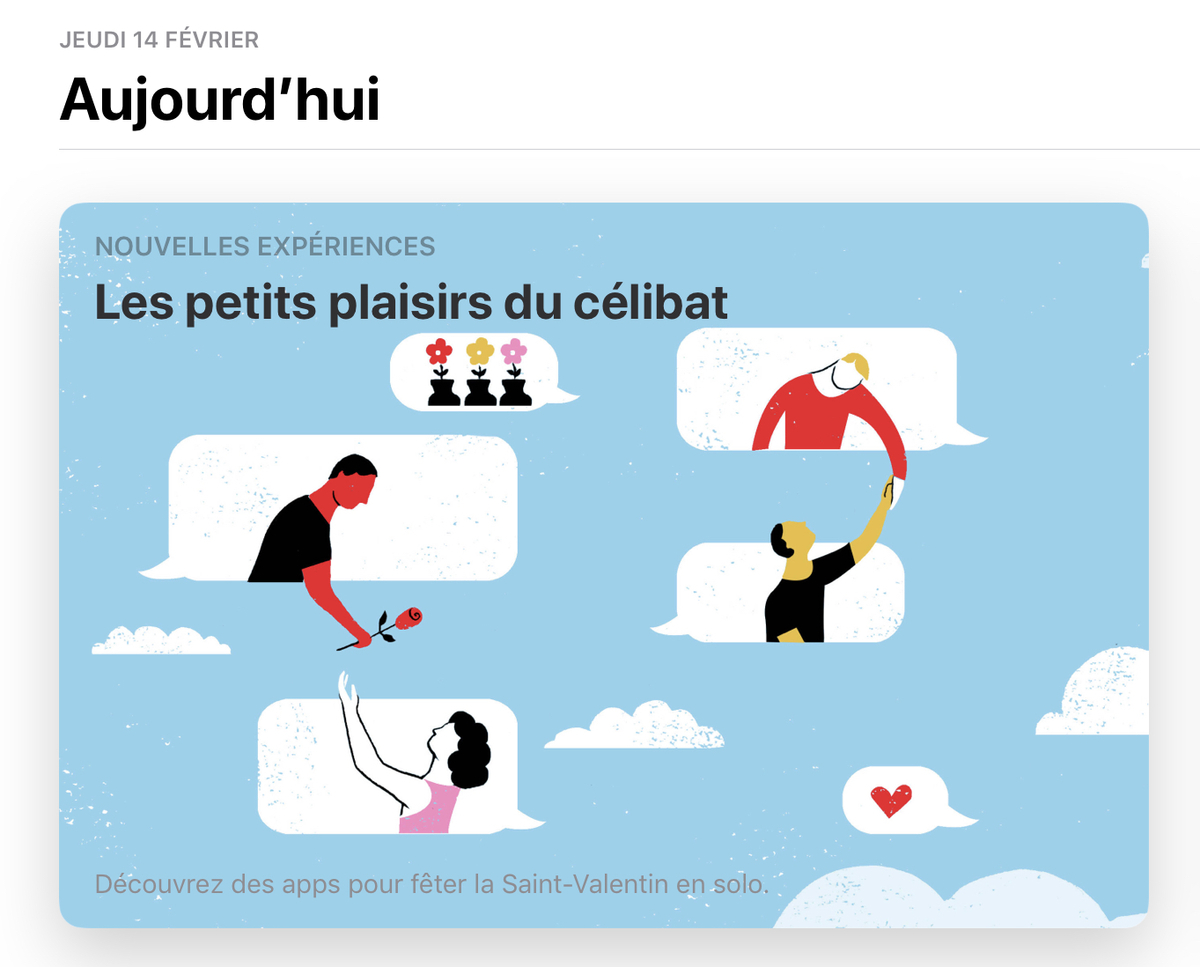 L’App Store publie un article spécial célibataires pour la Saint Valentin!