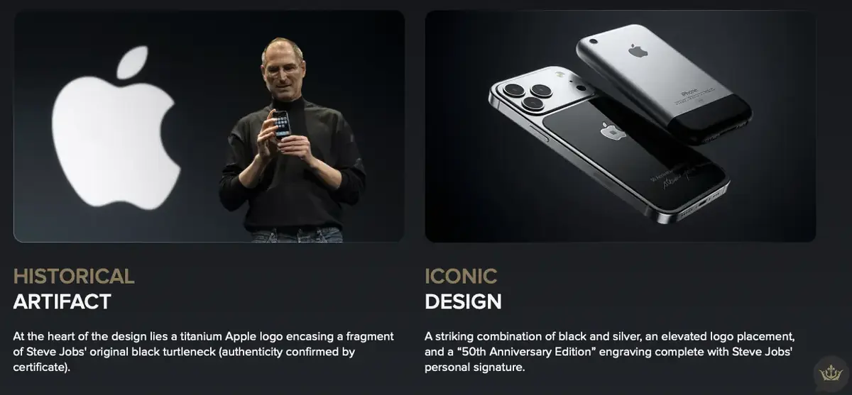 Cet iPhone 17 Pro &eacute;dition sp&eacute;ciale inclut un morceau du col roul&eacute; de... Steve Jobs