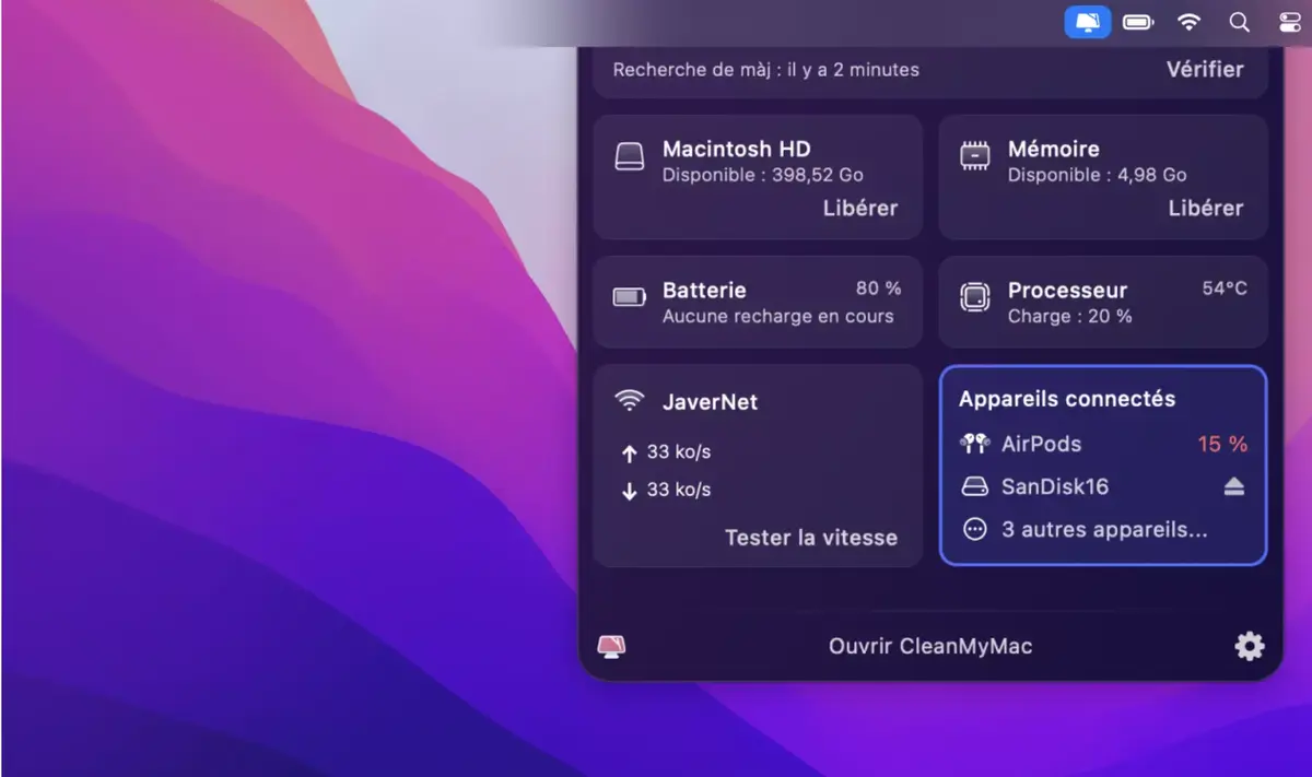 CleanMyMac X gère désormais les appareils et disques externes connectés au Mac