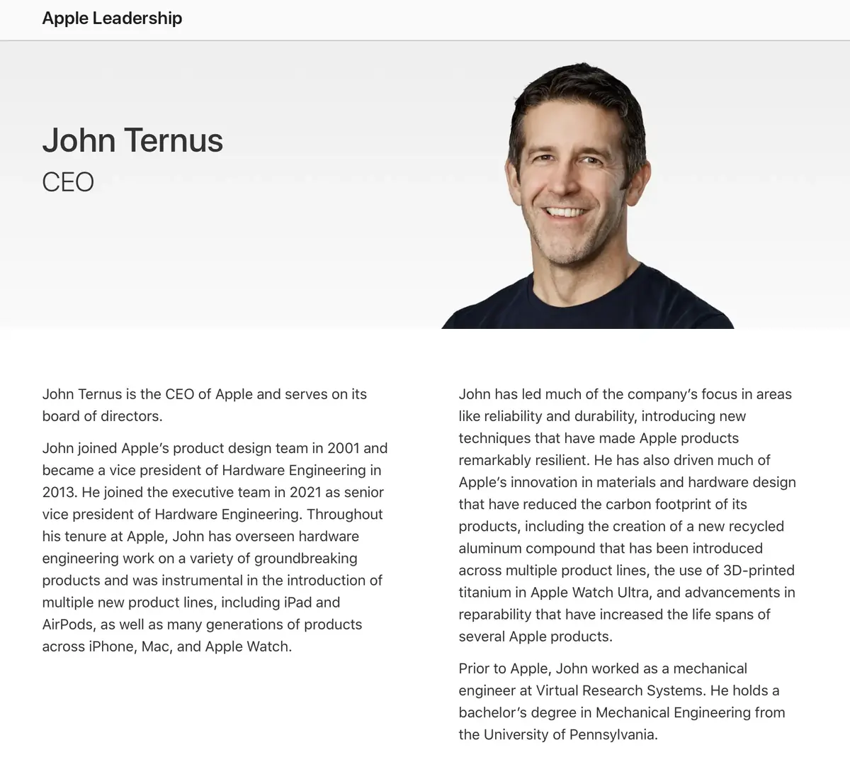 John Ternus &agrave; la t&ecirc;te d&rsquo;Apple&nbsp;: qui fait quoi d&eacute;sormais chez Apple&nbsp;?