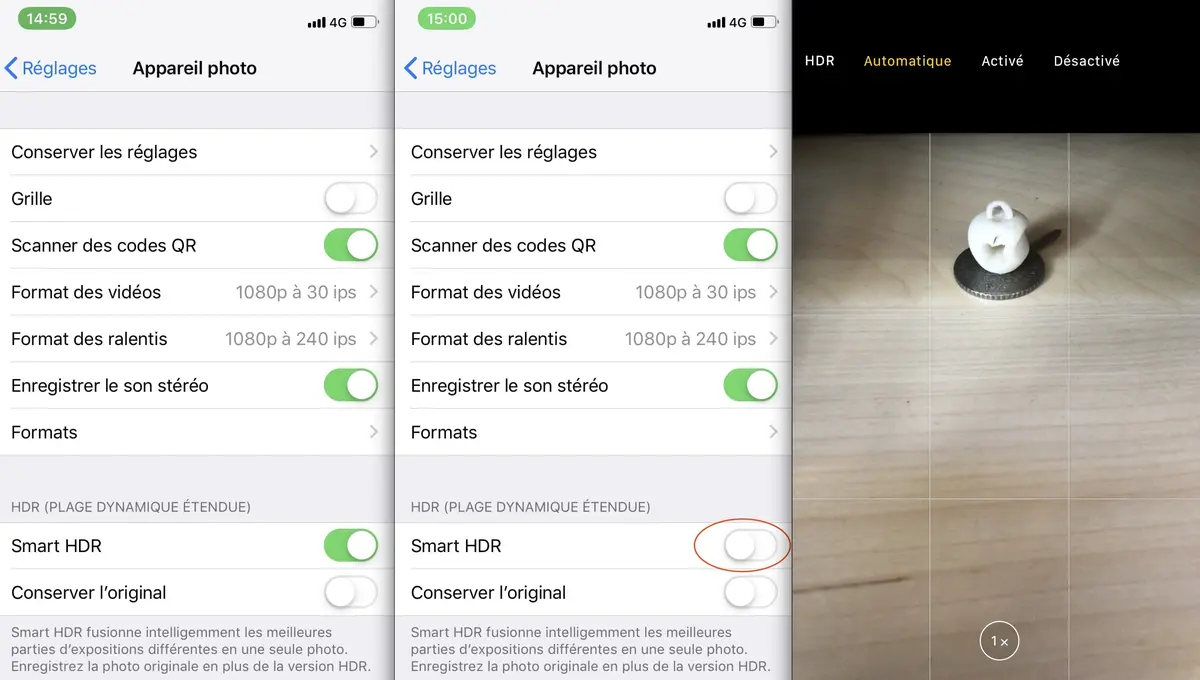 Astuce : désactiver le mode Smart HDR des iPhone XR/XS/XS Max