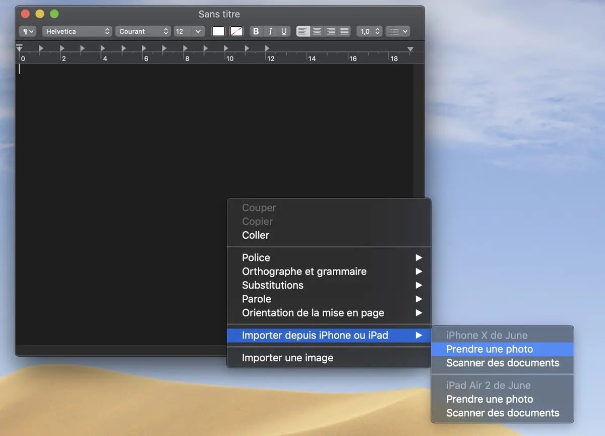 Astuce : prendre une photo ou scanner un document depuis iOS sur macOS
