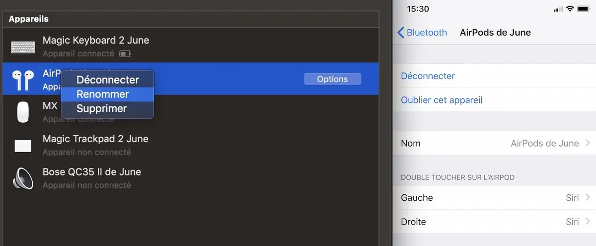 Astuce : renommer rapidement des AirPods depuis iOS et macOS