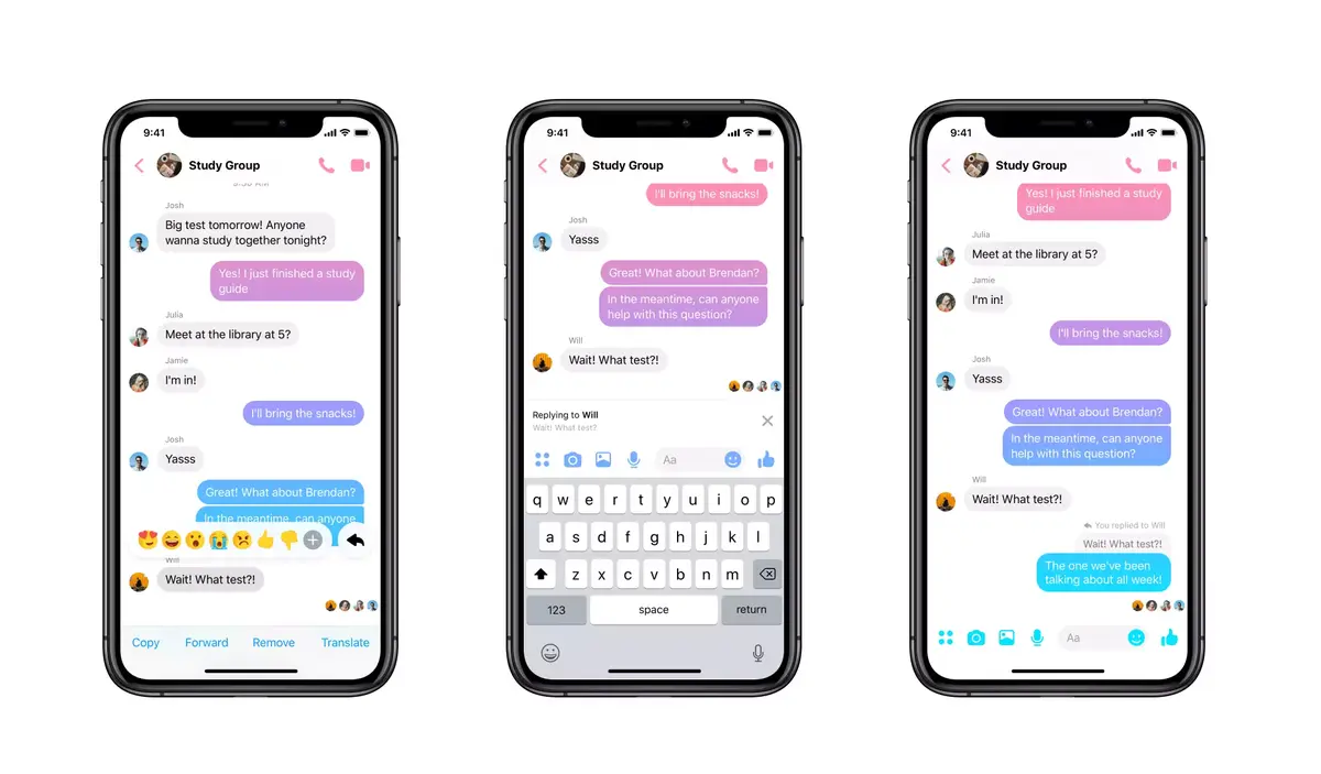 Messenger permet d’isoler des messages dans une discussion et d’y répondre