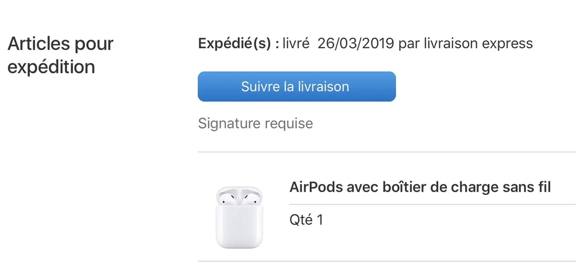 Les AirPods 2 ont été expédiés !