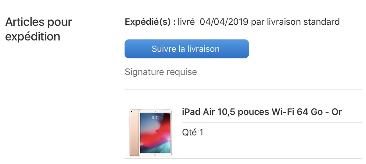 Les iPad Air 3 (10,5") ont été expédiés !