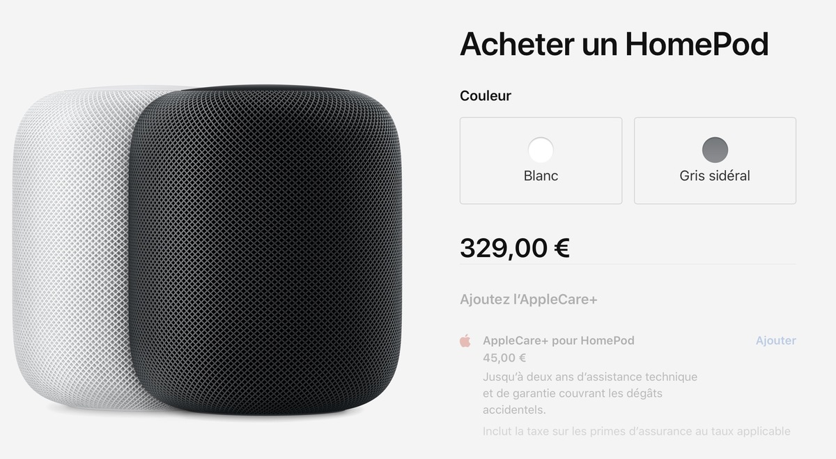 Le HomePod est désormais à 329 euros sur l'Apple Store (-20 euros)
