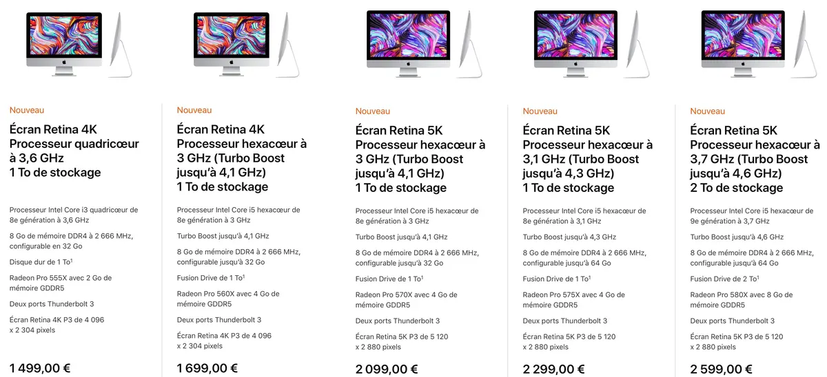 Test des iMac 21,5 et des iMac 27" (début 2019)