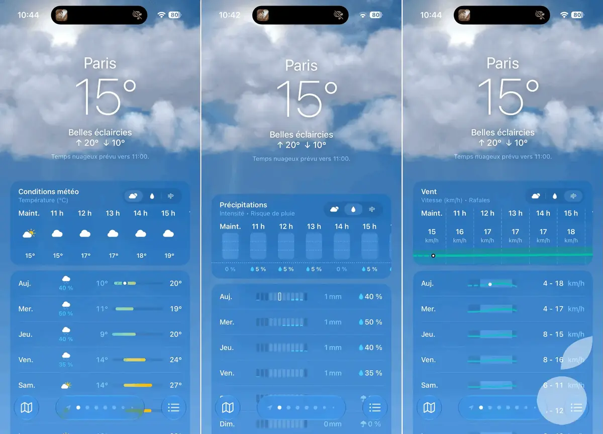 une nouvelle pr&eacute;sentation&nbsp;: temps, pr&eacute;cipitations et vents