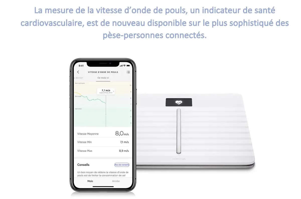 La mesure de la vitesse d'onde de pouls de retour sur les balances Withings Body Cardio