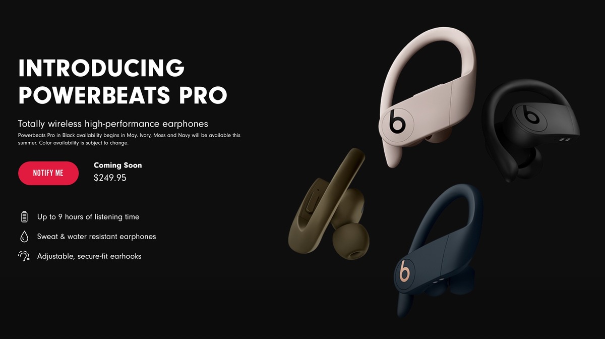 Powerbeats Pro : le modèle noir en mai, les autres teintes disponibles cet été