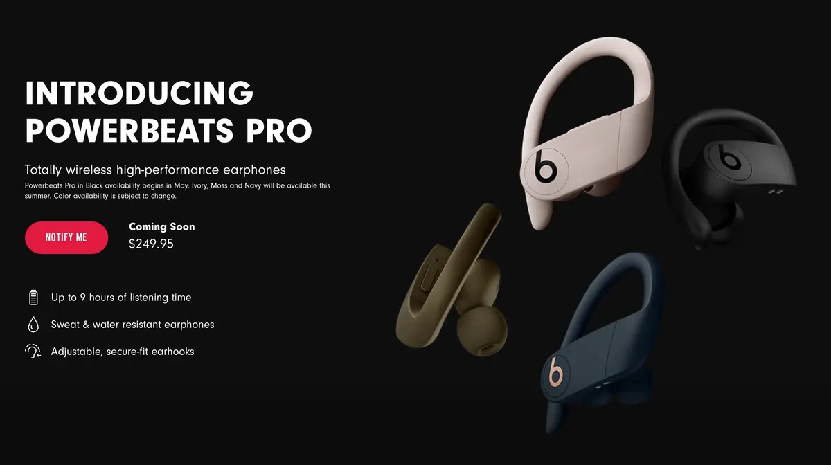 Powerbeats Pro : le modèle noir en mai, les autres teintes disponibles cet été