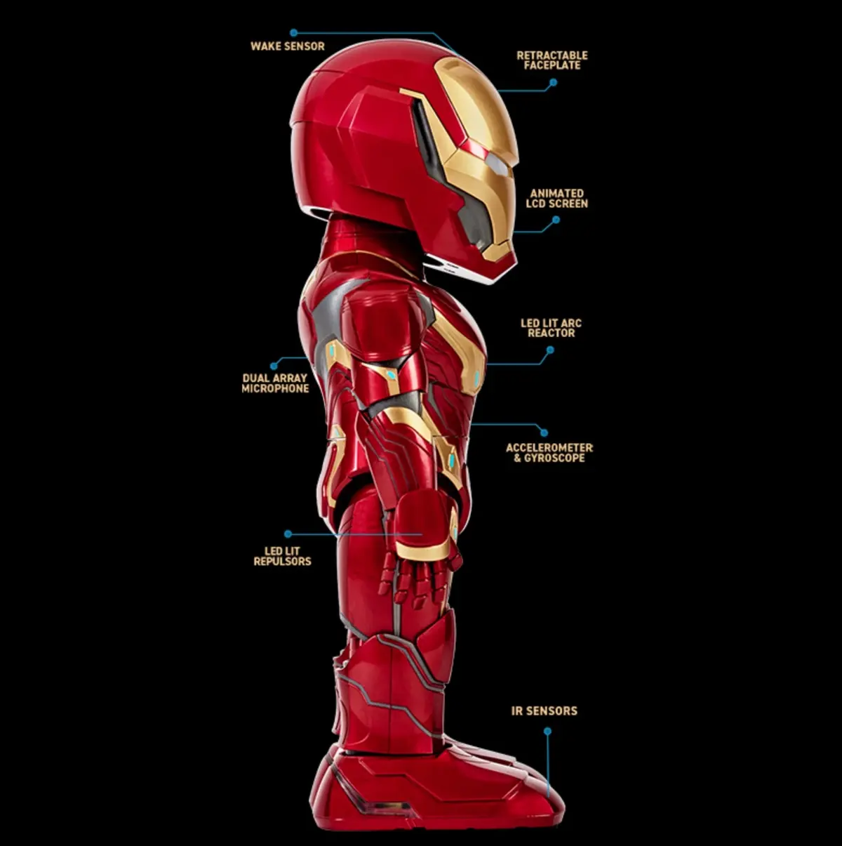 Robot Iron Man MK50 d'Ubtech : écran LCD et missions en AR pour 299€