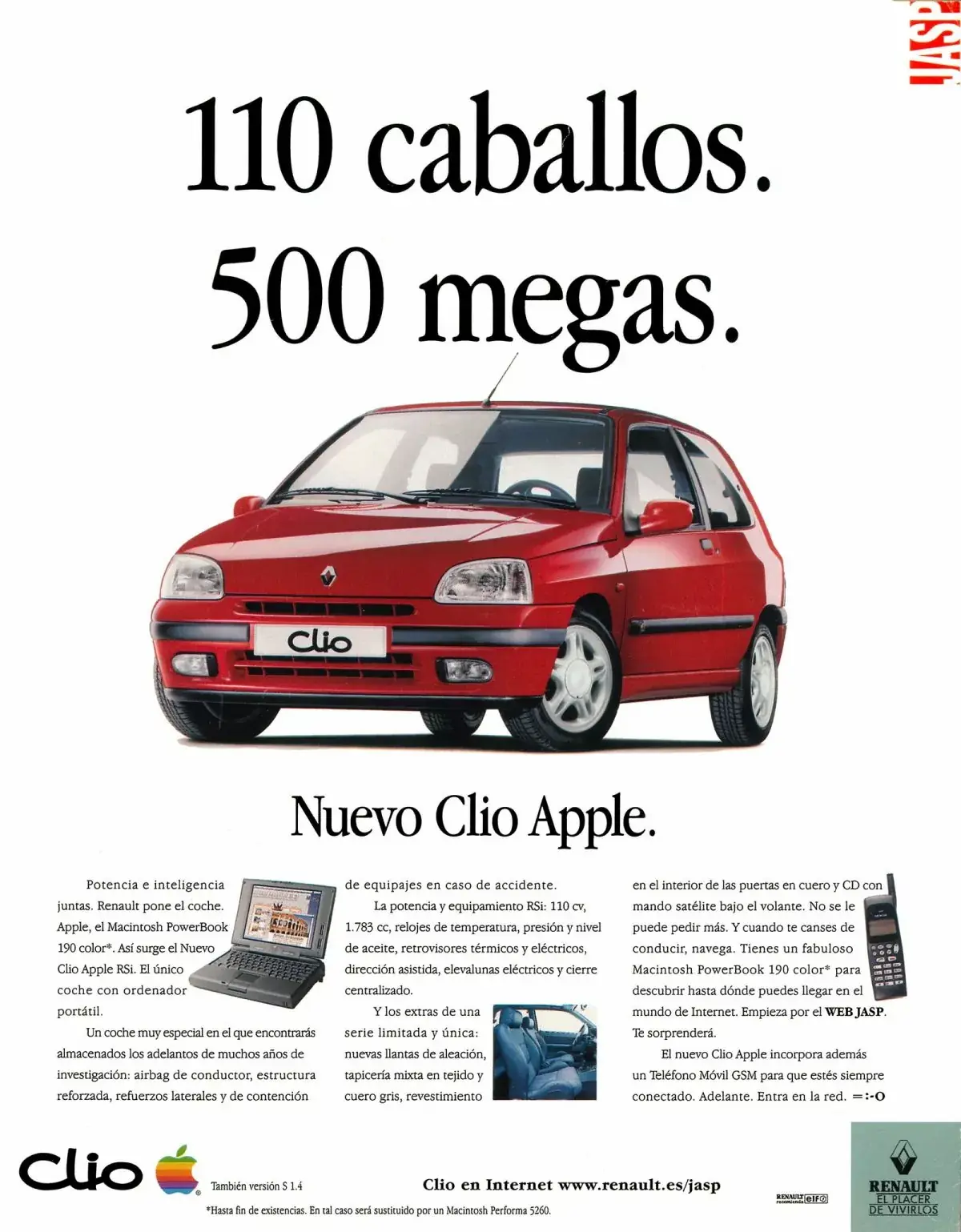 L'image du jour : il y a bien eu une "Renault Clio Apple" (livrée avec un PowerBook !)