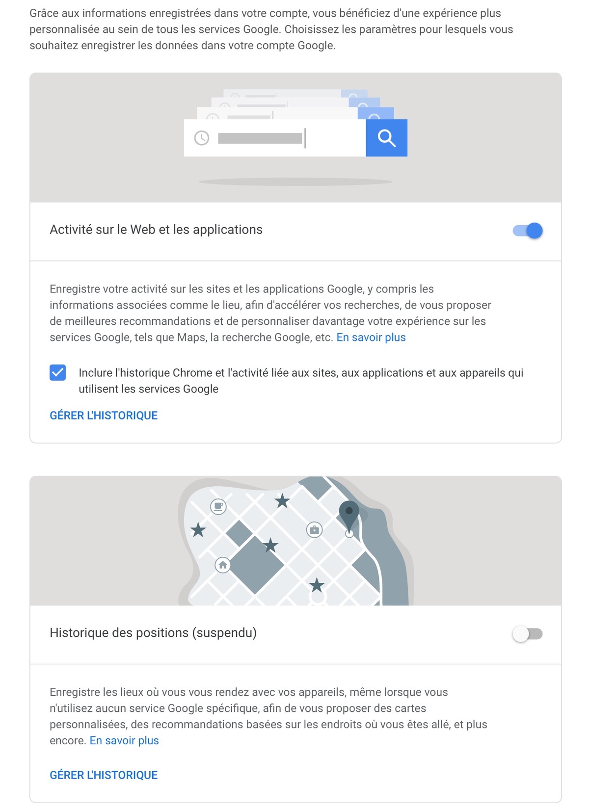 Google proposera la suppression automatique des historiques d'activité et de localisation