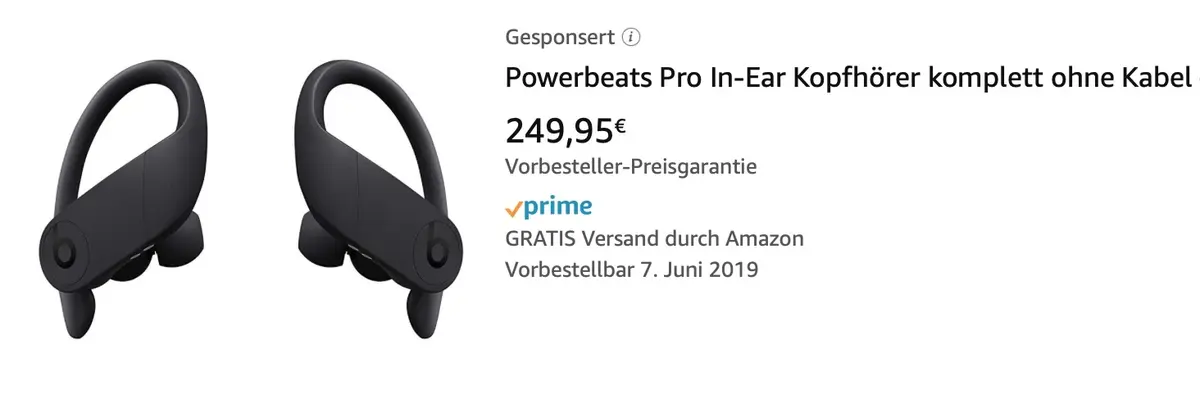 Powerbeats Pro : Amazon Allemagne affiche une dispo pour le 7 juin