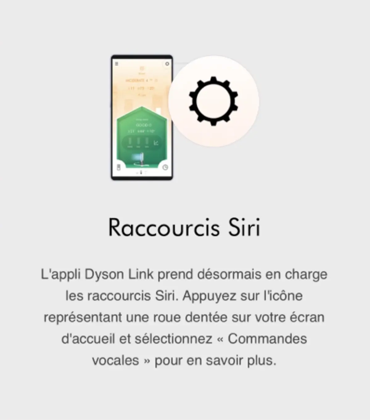 L'App Dyson Link s'ouvre aux raccourcis Siri