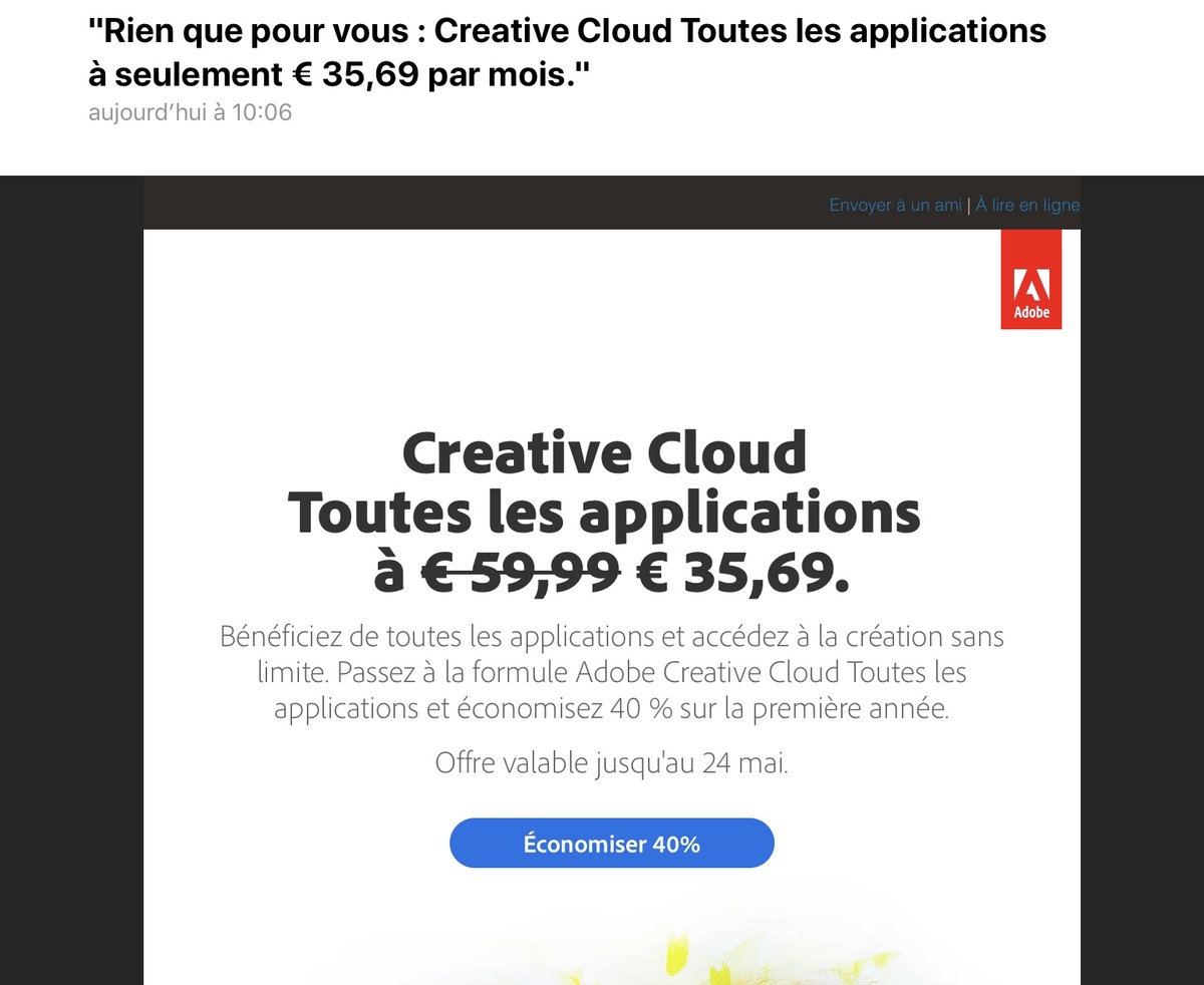 Adobe fait du ménage au niveau du Creative Cloud (poursuites aux USA, promos en France)