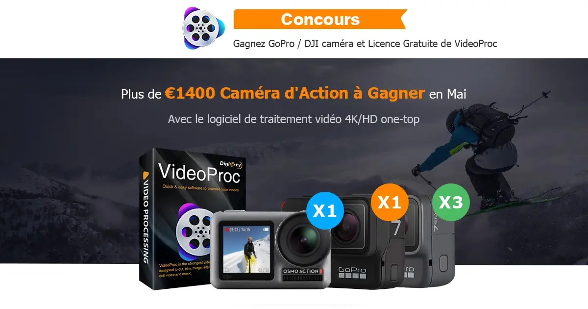 Concours ! Une licence gratuite de VideoProc for Mac et une GoPro/DJI à gagner !