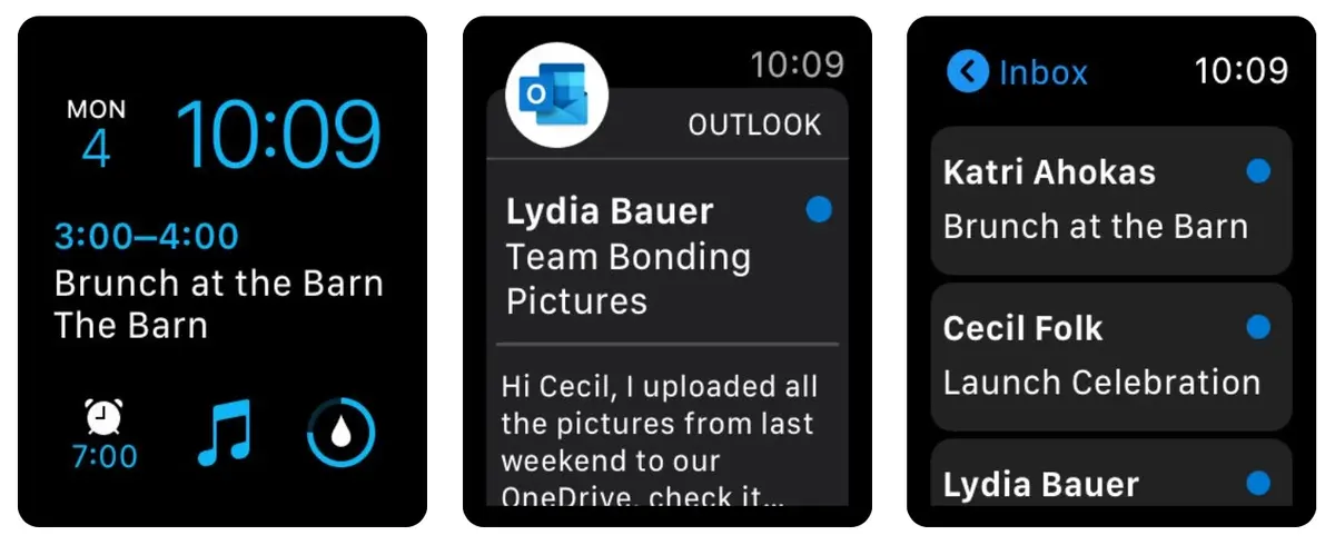 Outlook améliore les notifications sur Apple Watch