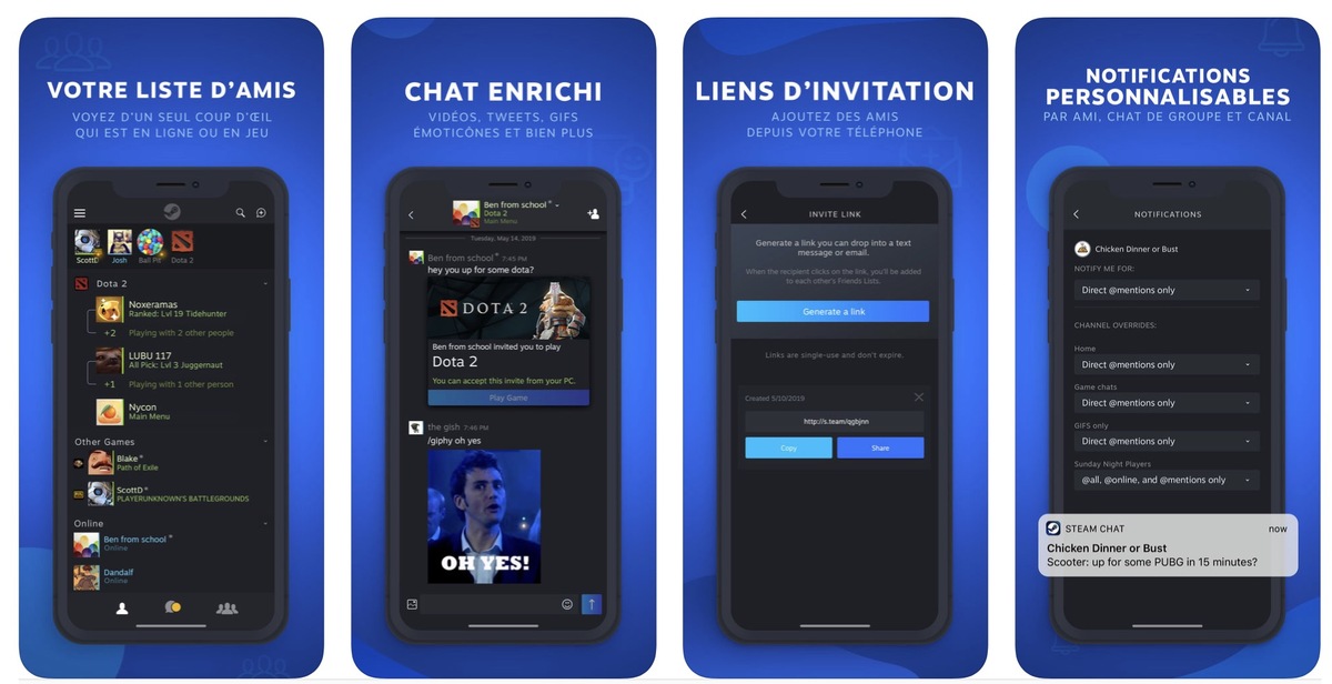 Steam Chat est disponible sur iOS