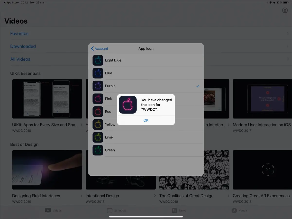 L’app WWDC se dote de nouveaux stickers et d’icônes néons