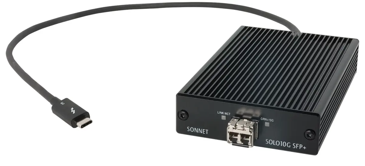 Sonnet : les adaptateurs 10GbE PCIe et Thunderbolt 3 passent à la fibre optique (SFP+)