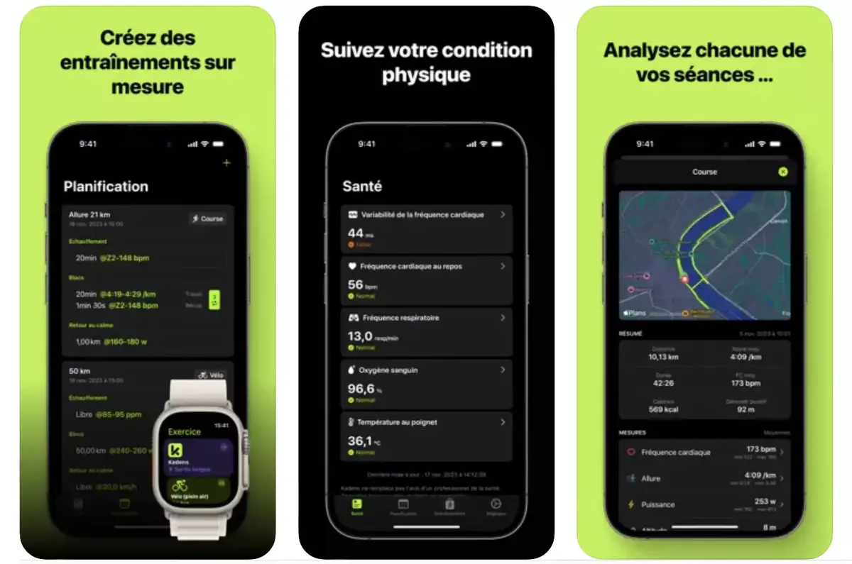 Kadens entrainement sur mesure iPhone Apple Watch