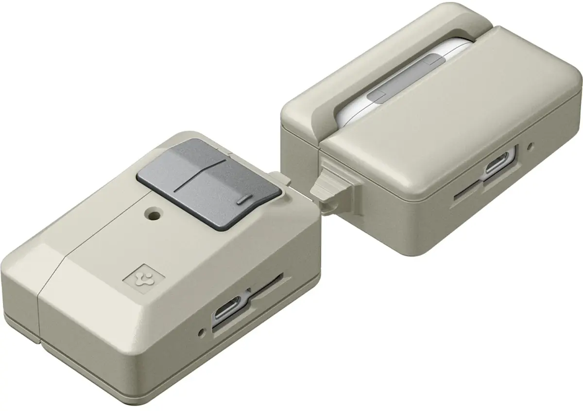 Spigen compl&egrave;te sa collection Classic LS avec un &eacute;tui AirPods et un porte-cartes fa&ccedil;on Macintosh