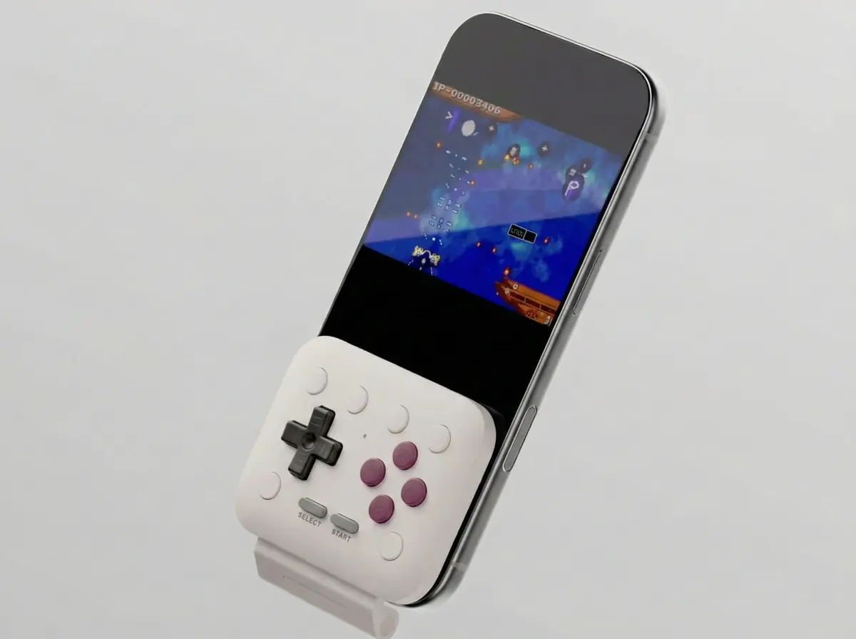 8BitDo d&eacute;voile la FlipPad, une manette mobile pour jouer sur iPhone en mode portrait
