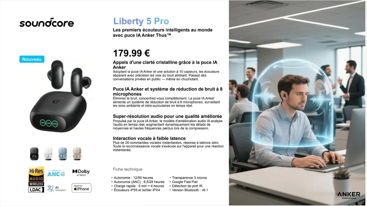 Test &eacute;couteurs Soundcore Liberty 5 Pro&nbsp;: une alternative aux AirPods Pro&nbsp;?