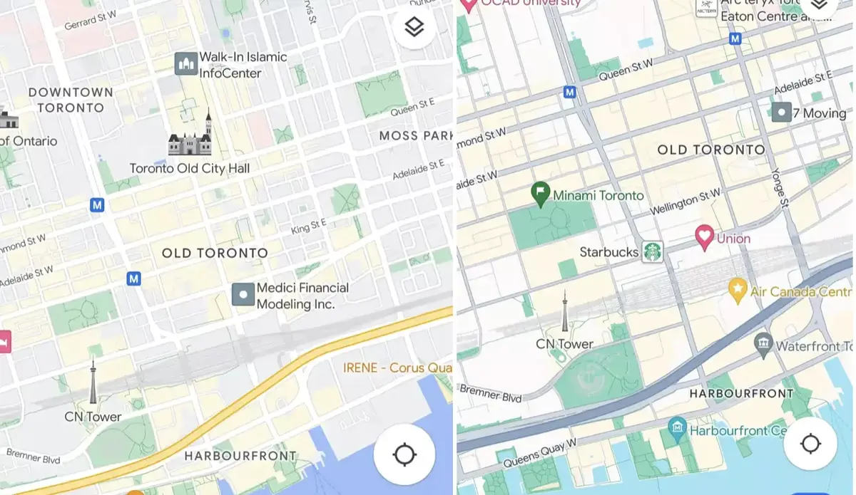 Les prochaines couleurs de Google Maps font vraiment penser à Apple Plans