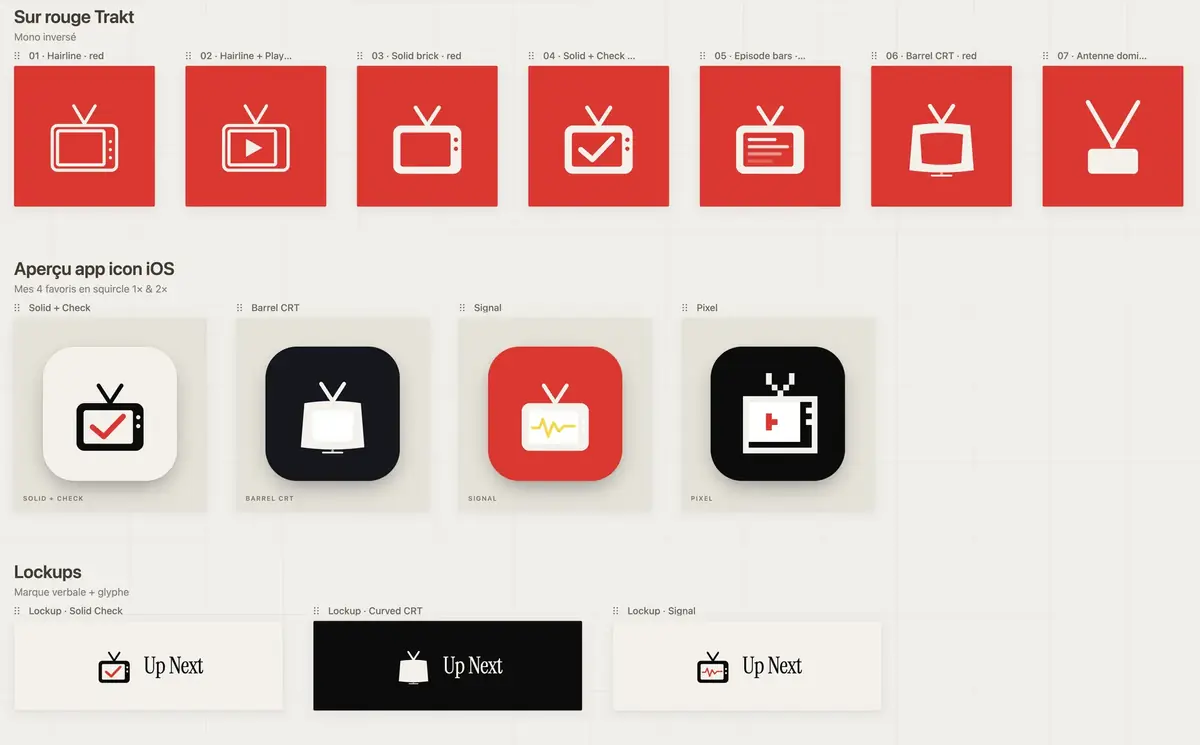 Les propositions de Claude Design pour l'ic&ocirc;ne de l'application.