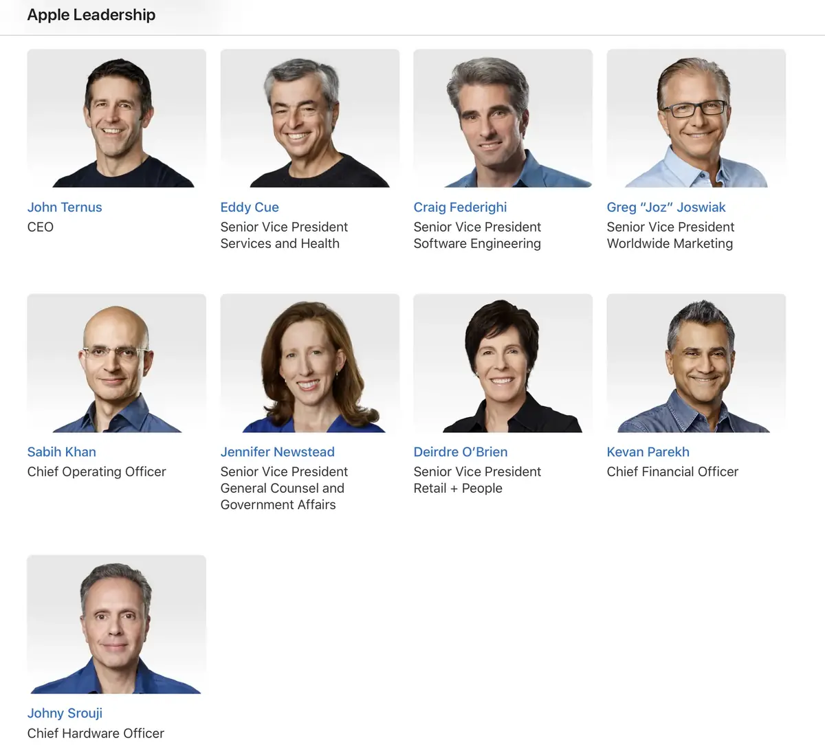 John Ternus &agrave; la t&ecirc;te d&rsquo;Apple&nbsp;: qui fait quoi d&eacute;sormais chez Apple&nbsp;?