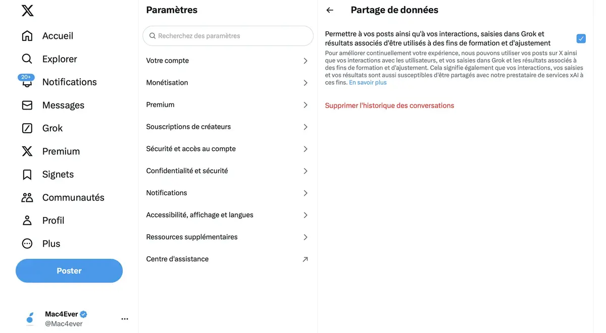 Comment bloquer l'utilisation de ses données par Grok, l'IA de X ?