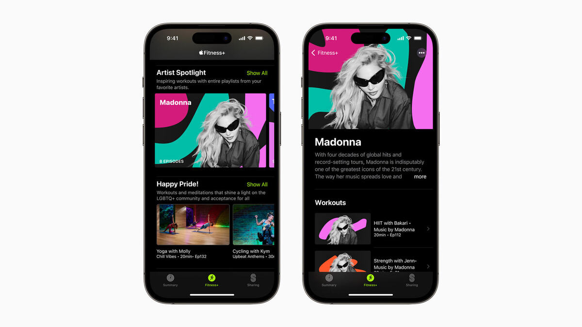 Apple Fitness + propose de nouvelles sessions d'entrainement avec Madonna !