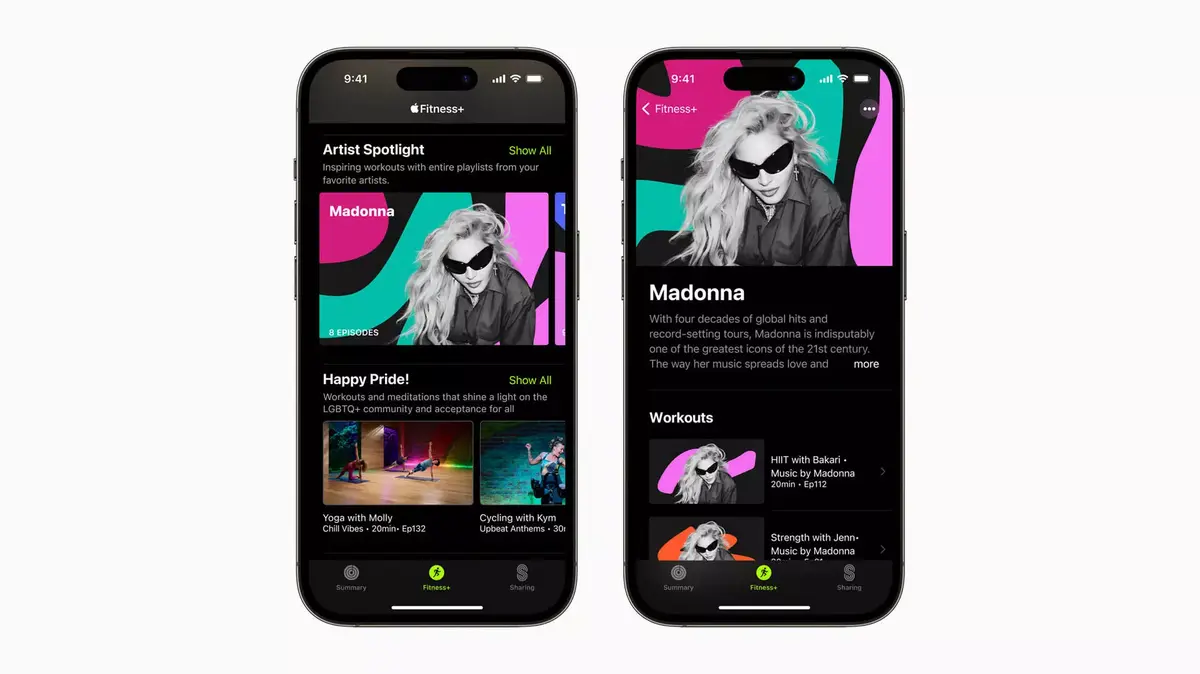 Apple Fitness + propose de nouvelles sessions d'entrainement avec Madonna !