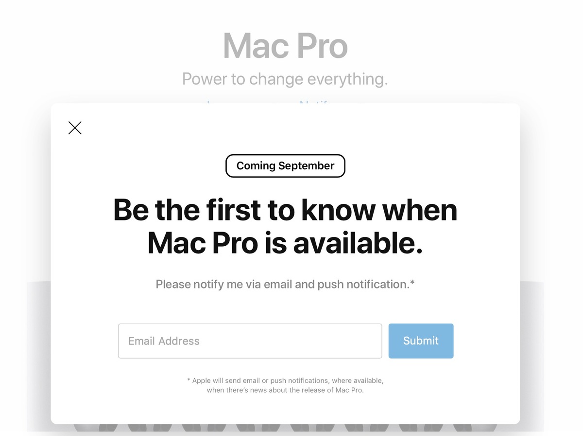 Le site US d'Apple indique une sortie en septembre pour le Mac Pro