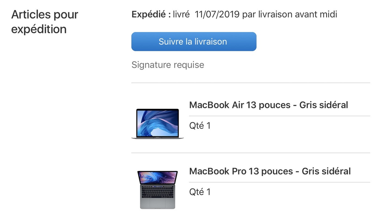 Apple livre les premiers MacBook Air et MacBook Pro 13" 2019