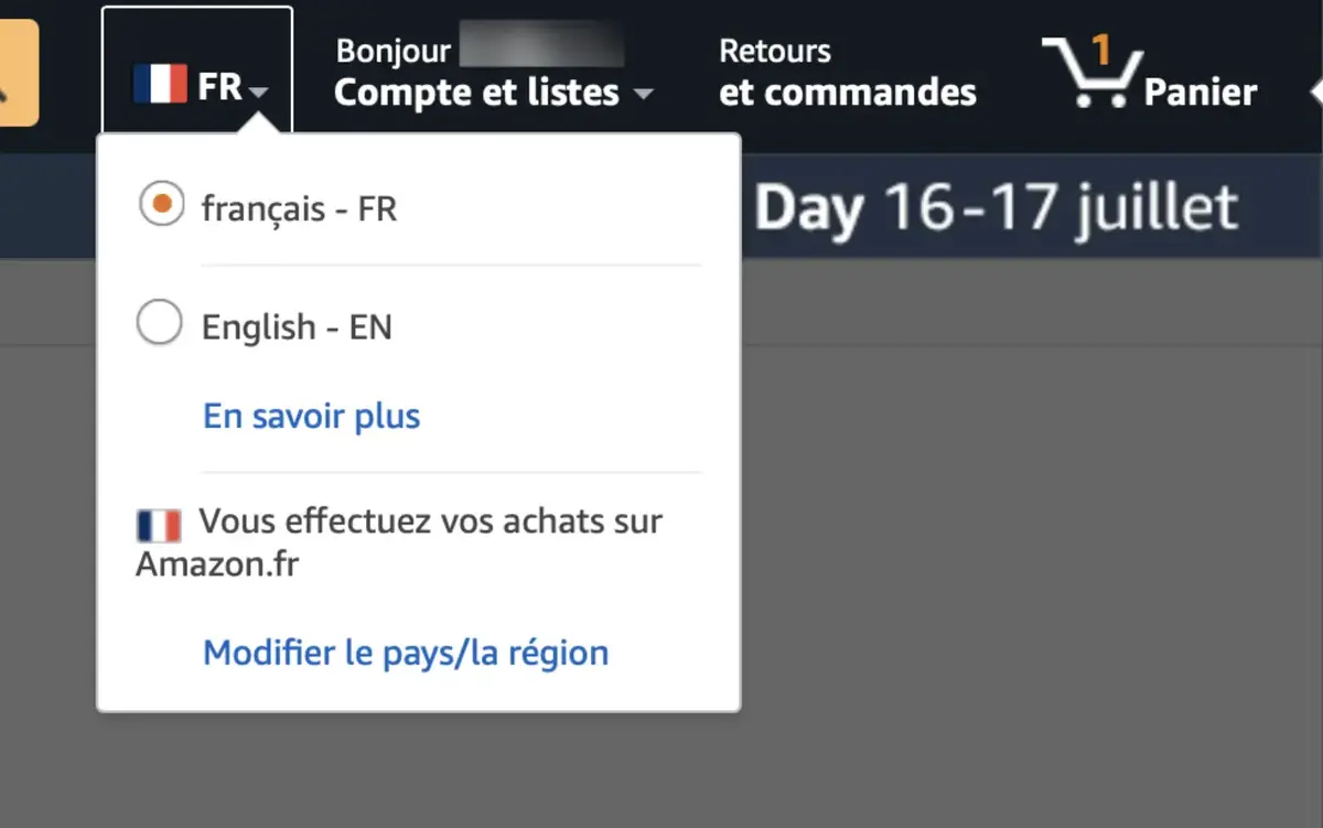 La boutique française d'Amazon est désormais disponible en anglais