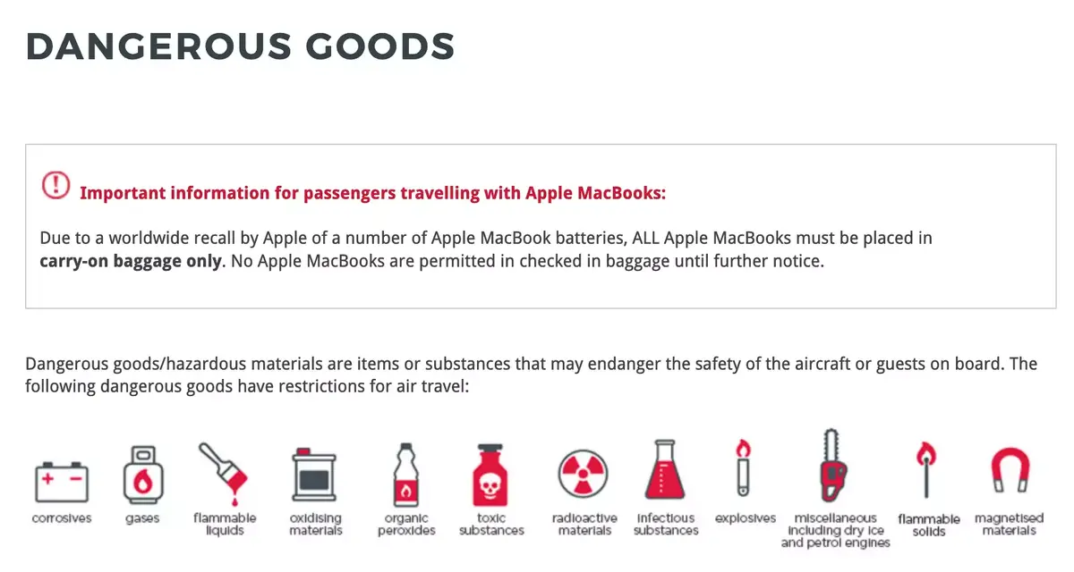 Tous les MacBook interdits de soute sur les vols de Virgin Australia