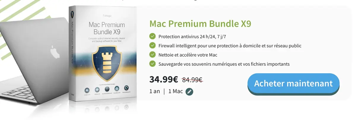 Bon plan sécurité : Intego Mac Premium Bundle X9 à -63% soit 34,99€ TTC