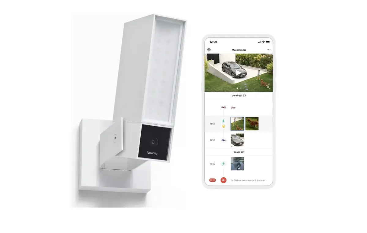 Netatmo caméra extérieur sirène HomeKit promo prix le plus bas