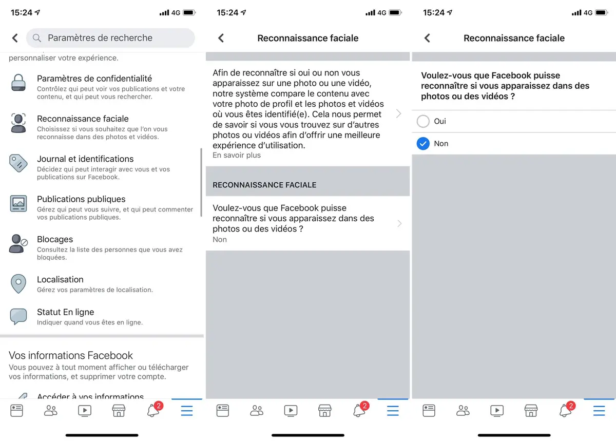 Facebook modifie les paramètres reconnaissance faciale (fastidieux !)