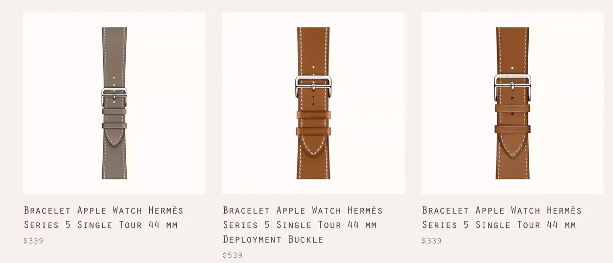 De luxueux bracelets d’Apple Watch Series 5 en fuite sur le site web d’Hermès