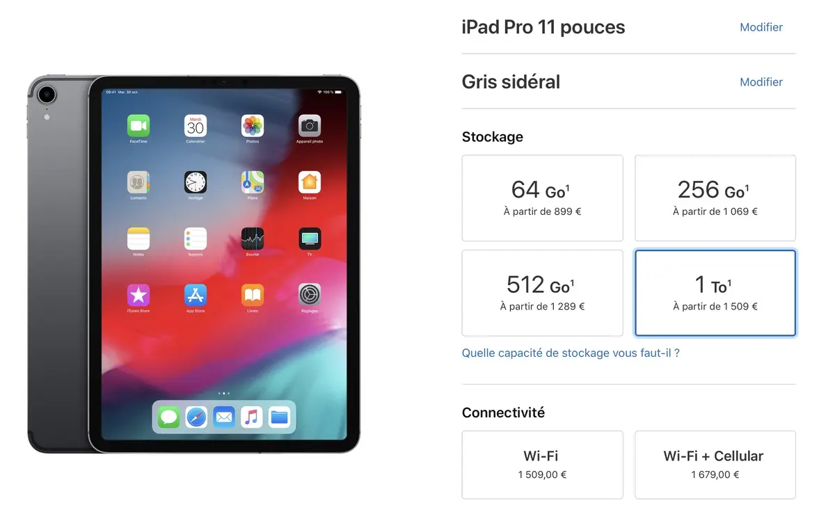 L'iPad Pro 2018 est (beaucoup) moins cher en version 1To