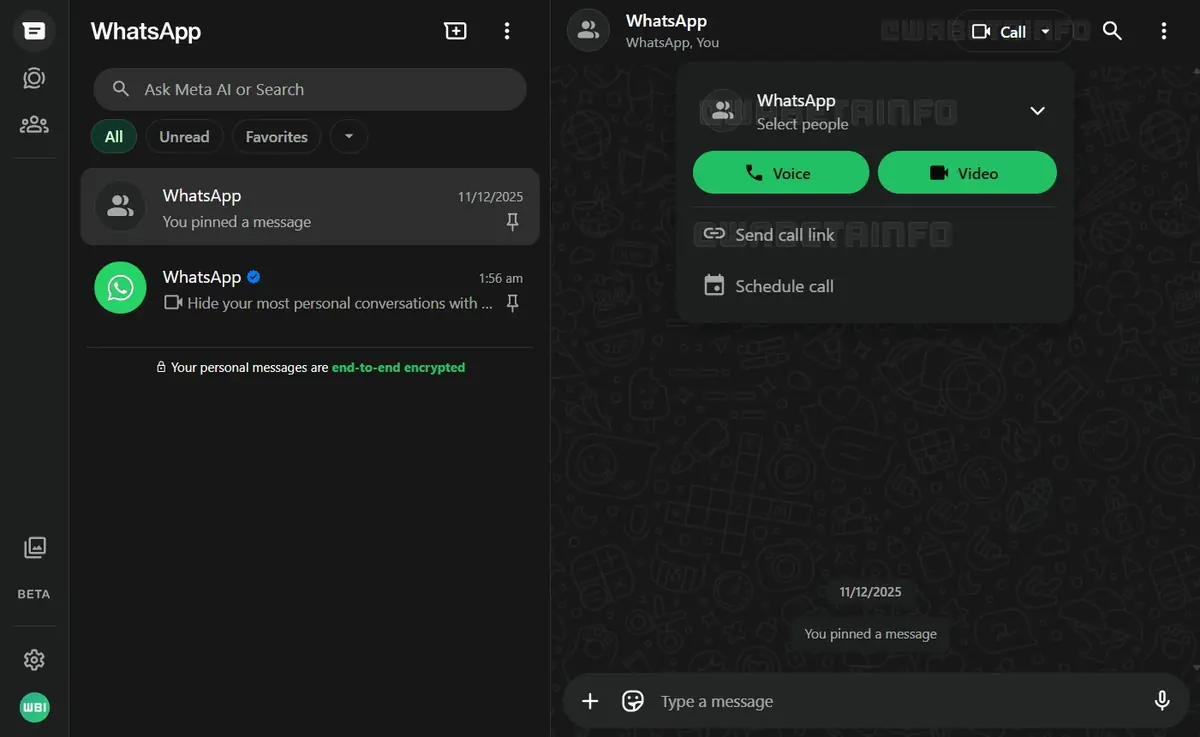 WhatsApp sur le Web va enfin g&eacute;rer les appels audio et vid&eacute;o de groupe