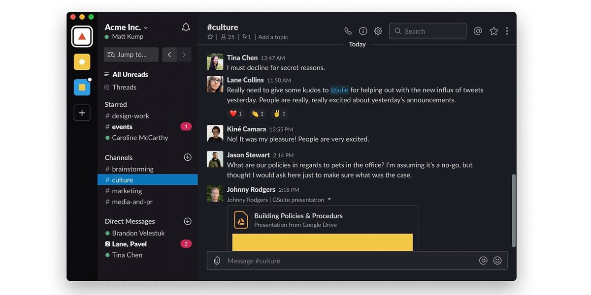 Slack se met au noir (et déploie le dark mode sur son app sur macOS)